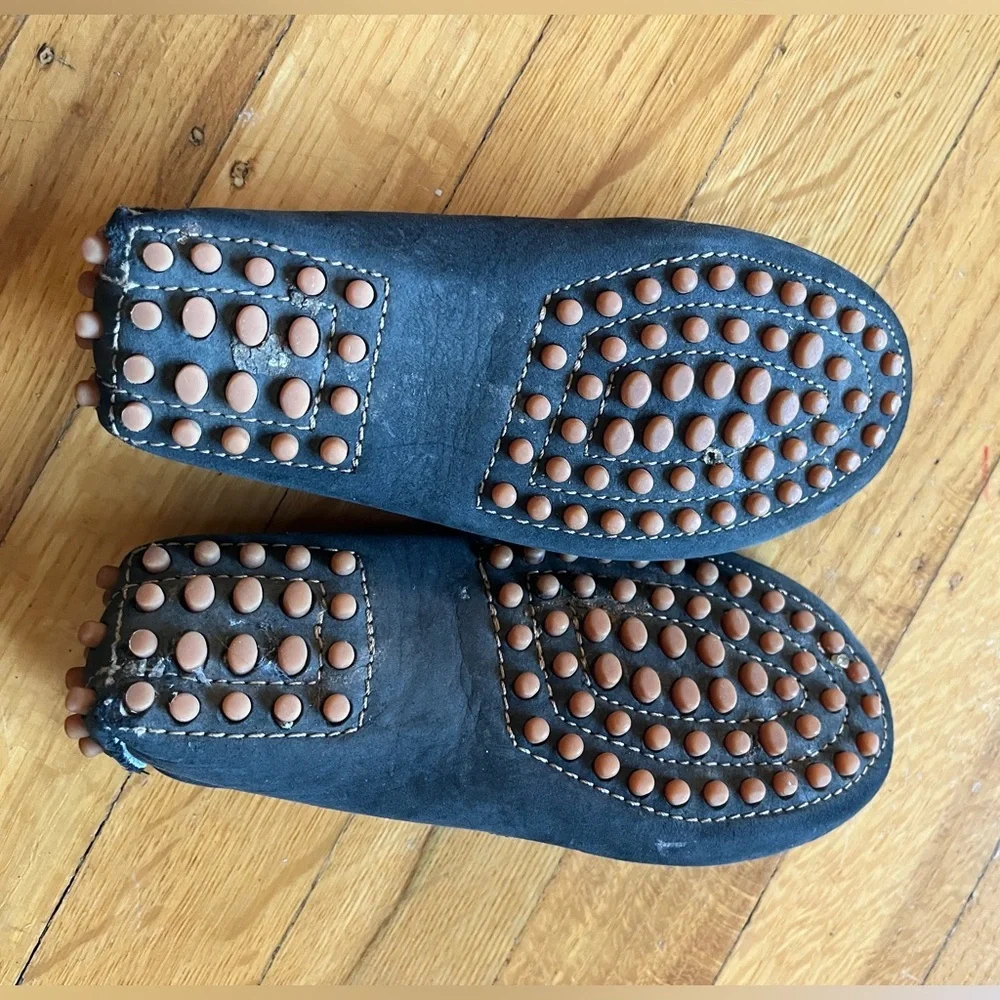 Primigi Italian leather suede driving moccasin loafers navy blue shoes preppy 7